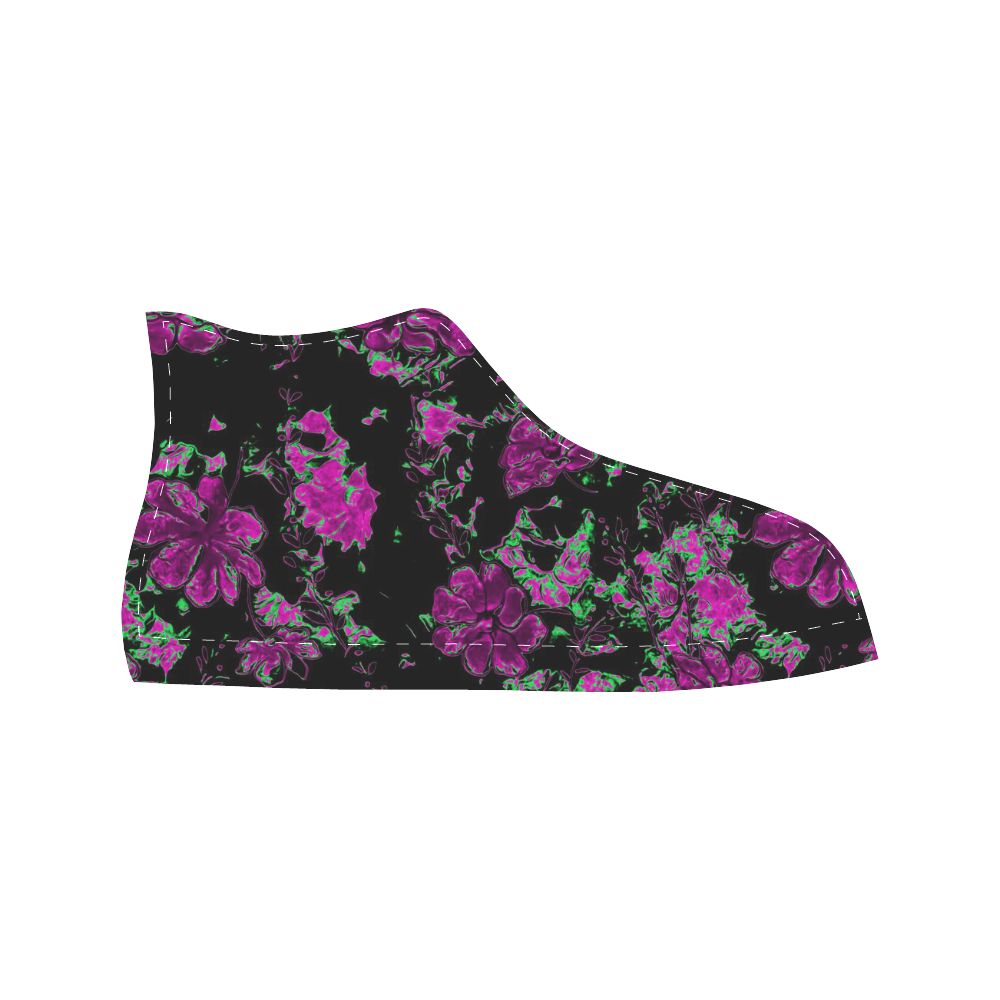 floral dreams 12 A by JamColors Aquila High Top Microfiber Leather Women's Shoes/Large Size (Model 032)