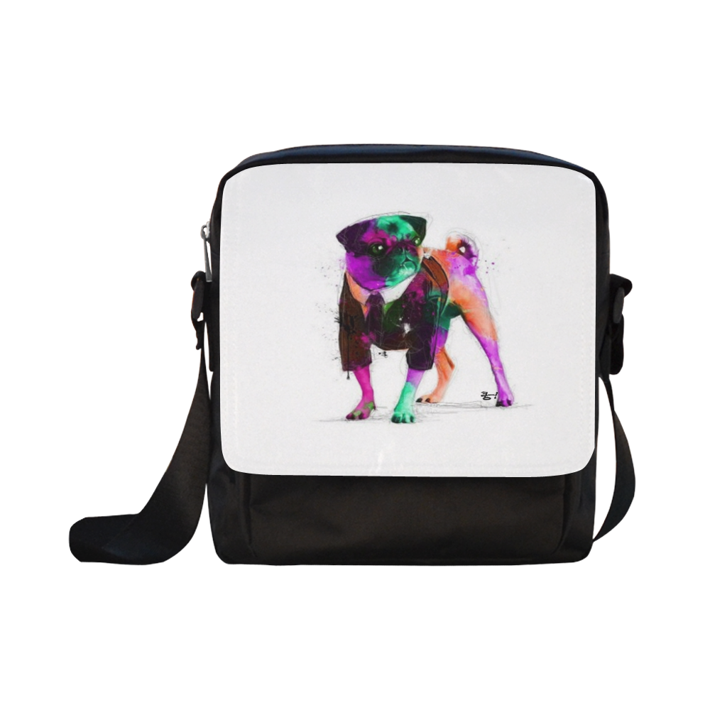 DOGSUNITED PUG Crossbody Nylon Bags (Model 1633)