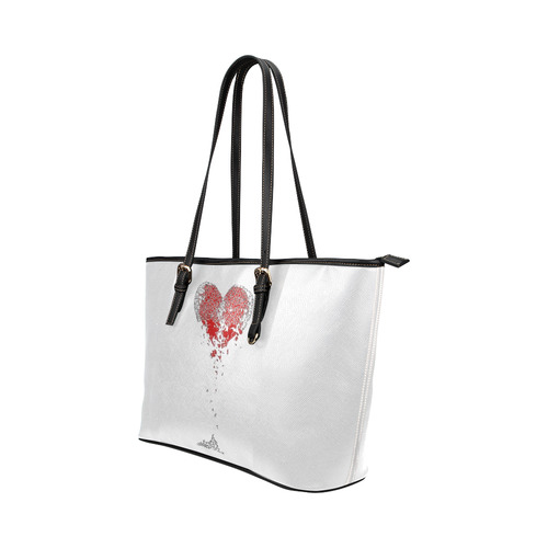 HEARTBROKEN Leather Tote Bag/Small (Model 1651)