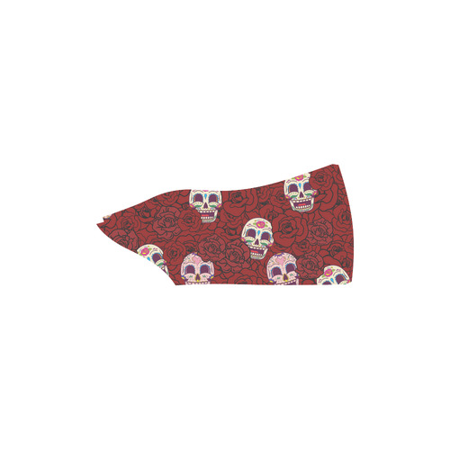 Rose Sugar Skull Slip-on Canvas Shoes for Men/Large Size (Model 019)
