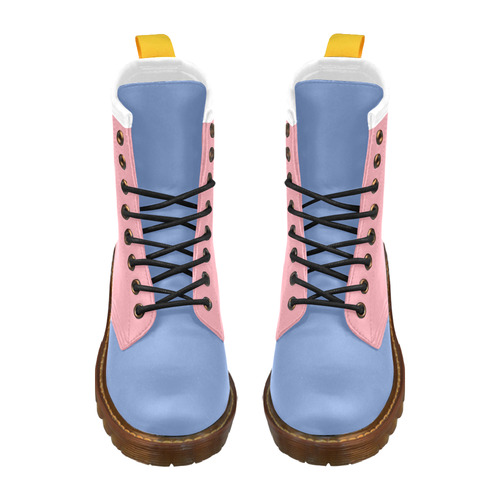 Pink and Blue High Grade PU Leather Martin Boots For Women Model 402H