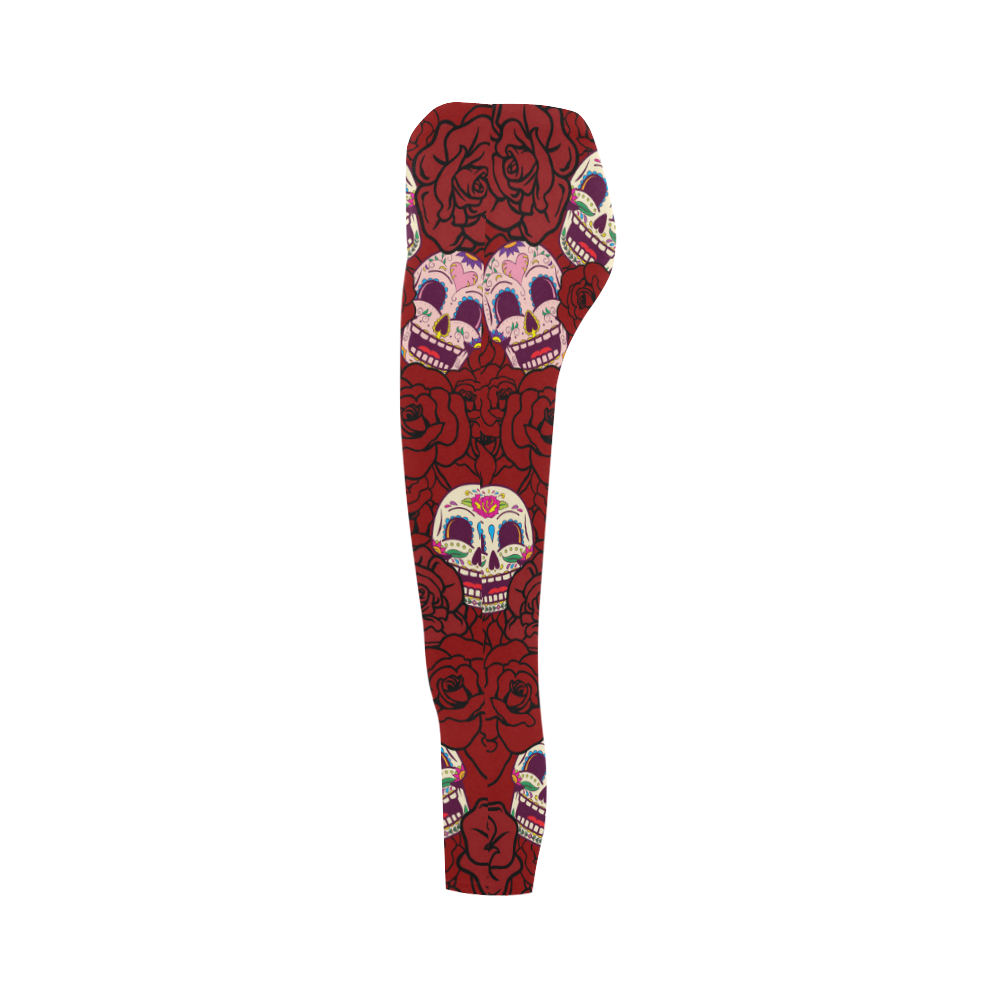 Rose Sugar Skull Capri Legging (Model L02)