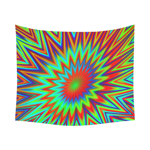Red Yellow Blue Green Retro Color Explosion Cotton Linen Wall Tapestry 60"x 51"
