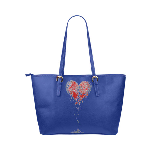 HEARTBROKEN Leather Tote Bag/Small (Model 1651)