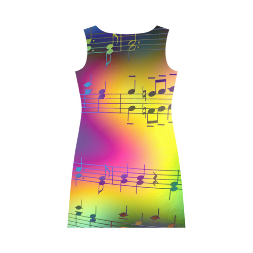 Music, colorful and cheerful A by JamColors Round Collar Dress (D22)