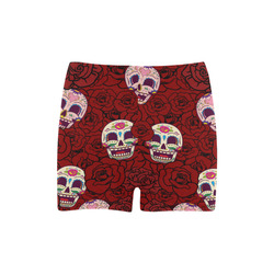 Rose Sugar Skull Briseis Skinny Shorts (Model L04)