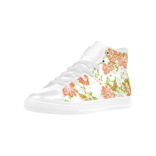 floral dreams 12 D by JamColors Aquila High Top Microfiber Leather Women's Shoes/Large Size (Model 032)