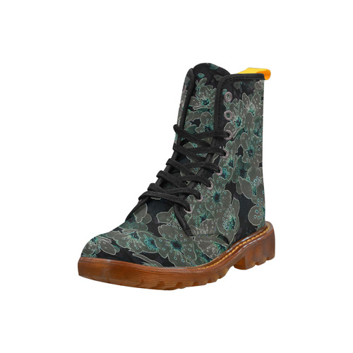 Glowing Flowers in the dark C by JamColors Martin Boots For Women Model 1203H