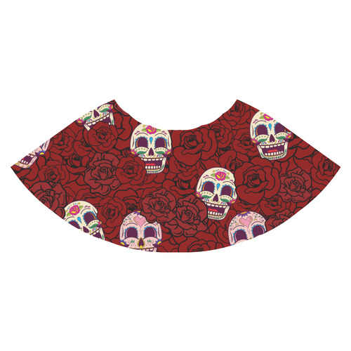 Rose Sugar Skull Athena Women's Short Skirt (Model D15)