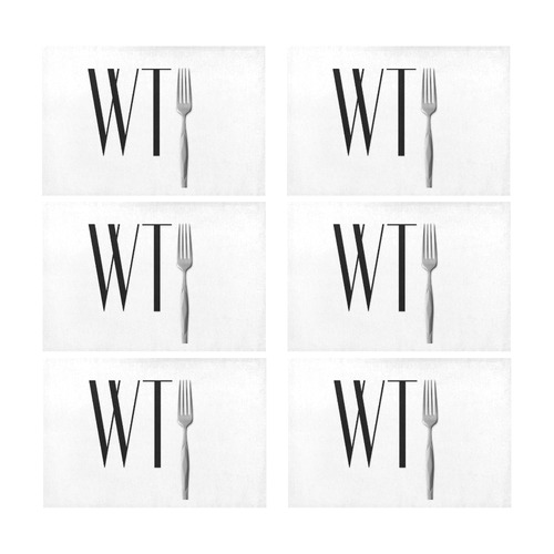 Funny WTF WTFork Placemat 12’’ x 18’’ (Six Pieces)
