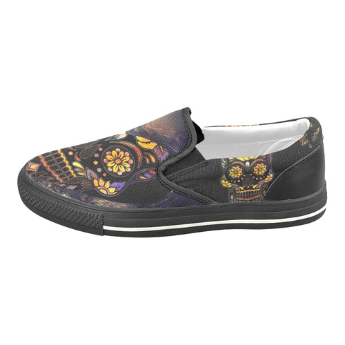 Skull20170307_by_JAMColors Slip-on Canvas Shoes for Kid (Model 019)
