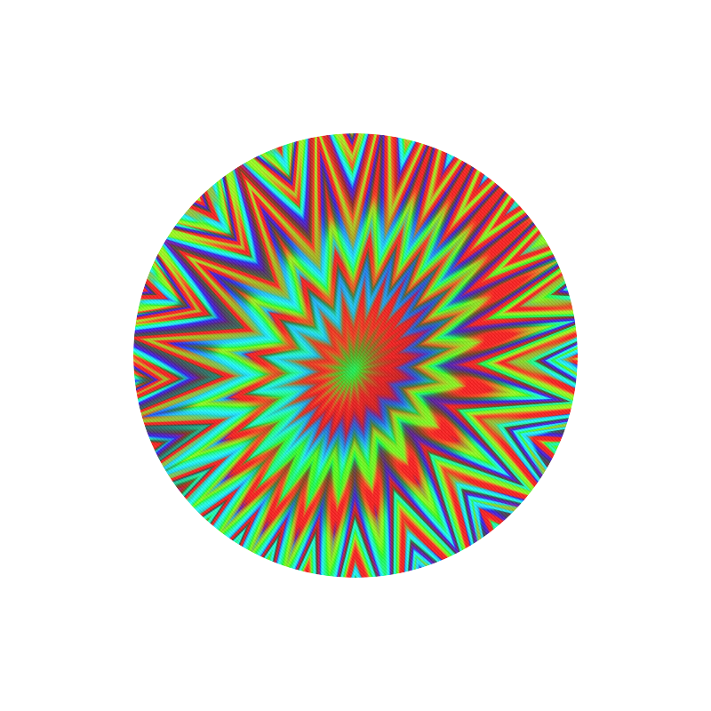 Red Yellow Blue Green Retro Psychedelic Explosion Of Color Round Mousepad