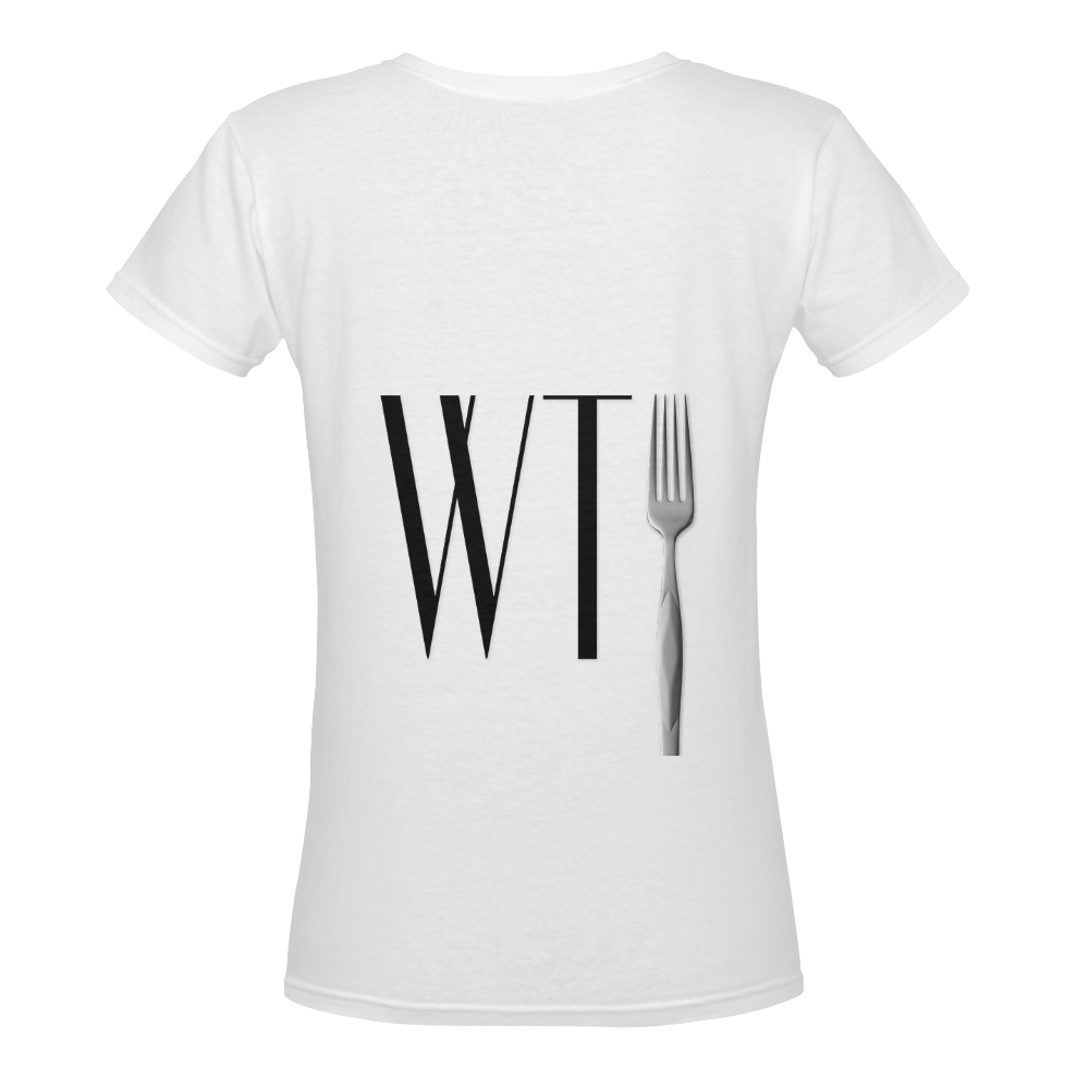 Funny WTF WTFork Women's Deep V-neck T-shirt (Model T19)