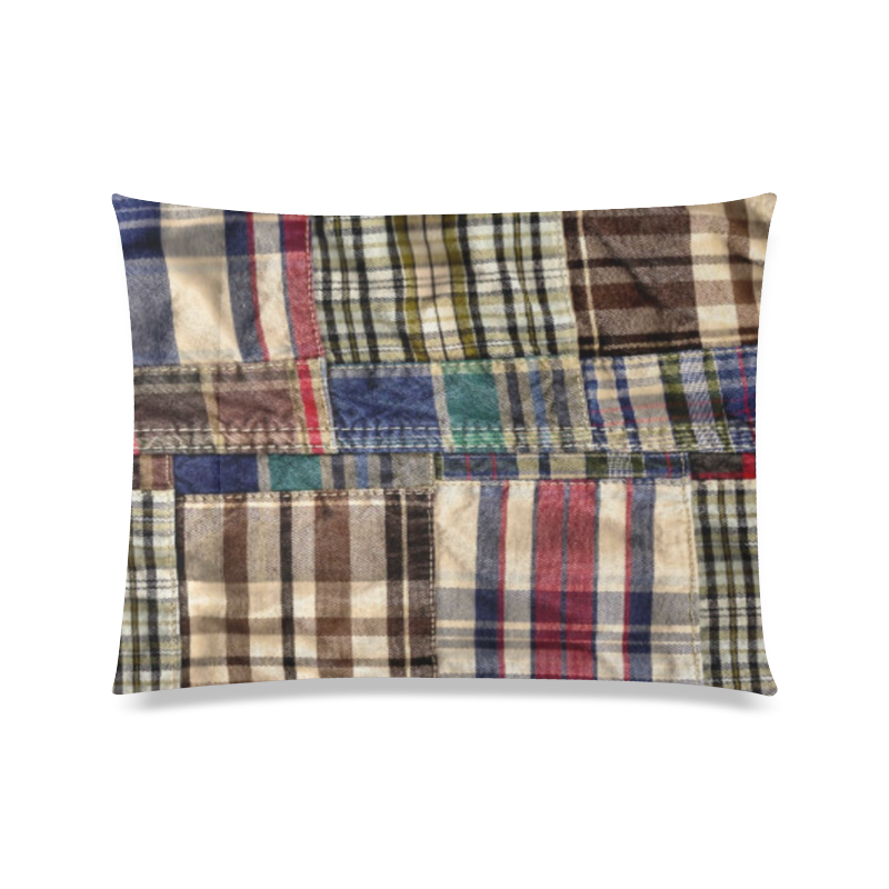 patchwork plaid / tartan Custom Zippered Pillow Case 20"x26"(Twin Sides)
