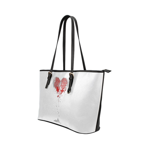 HEARTBROKEN Leather Tote Bag/Small (Model 1651)