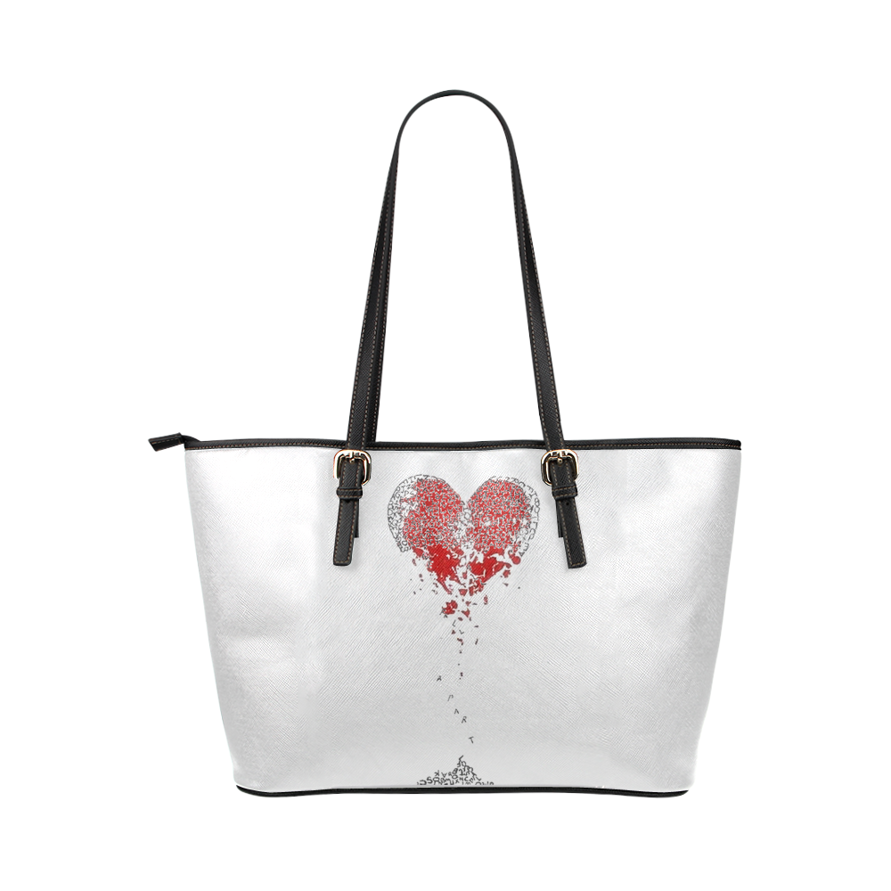 HEARTBROKEN Leather Tote Bag/Small (Model 1651)