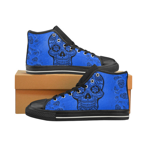 Skull20170260_by_JAMColors High Top Canvas Shoes for Kid (Model 017)