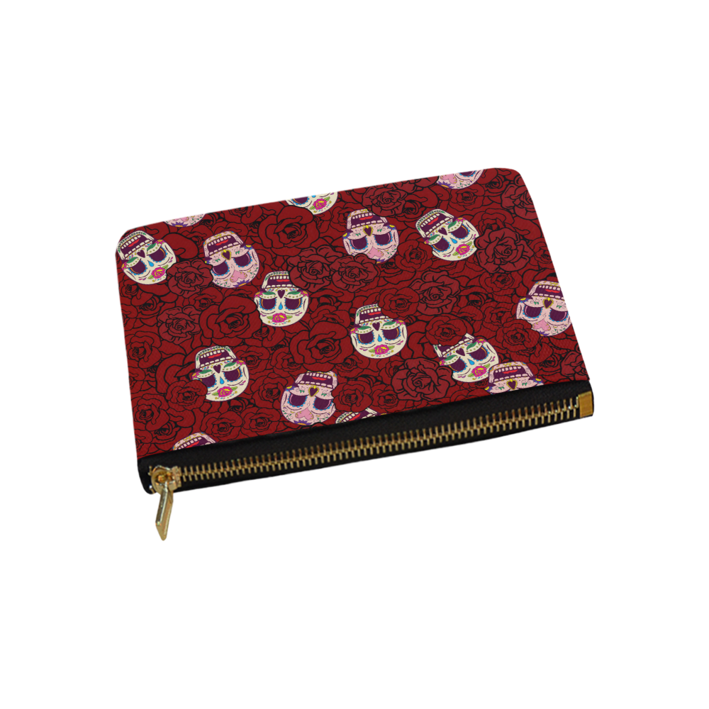 Rose Sugar Skull Carry-All Pouch 9.5''x6''