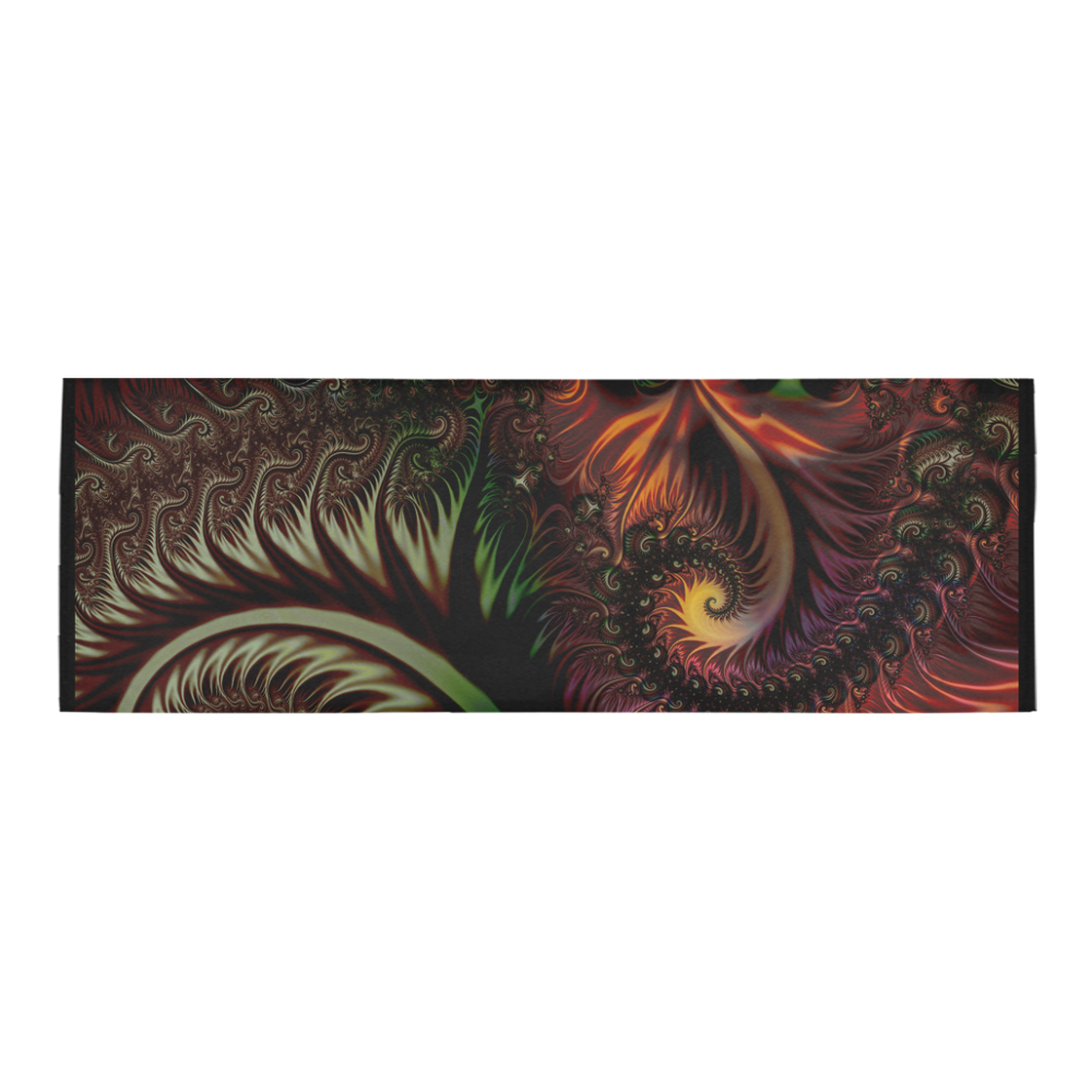 fractal pattern with dots and waves Area Rug 9'6''x3'3''