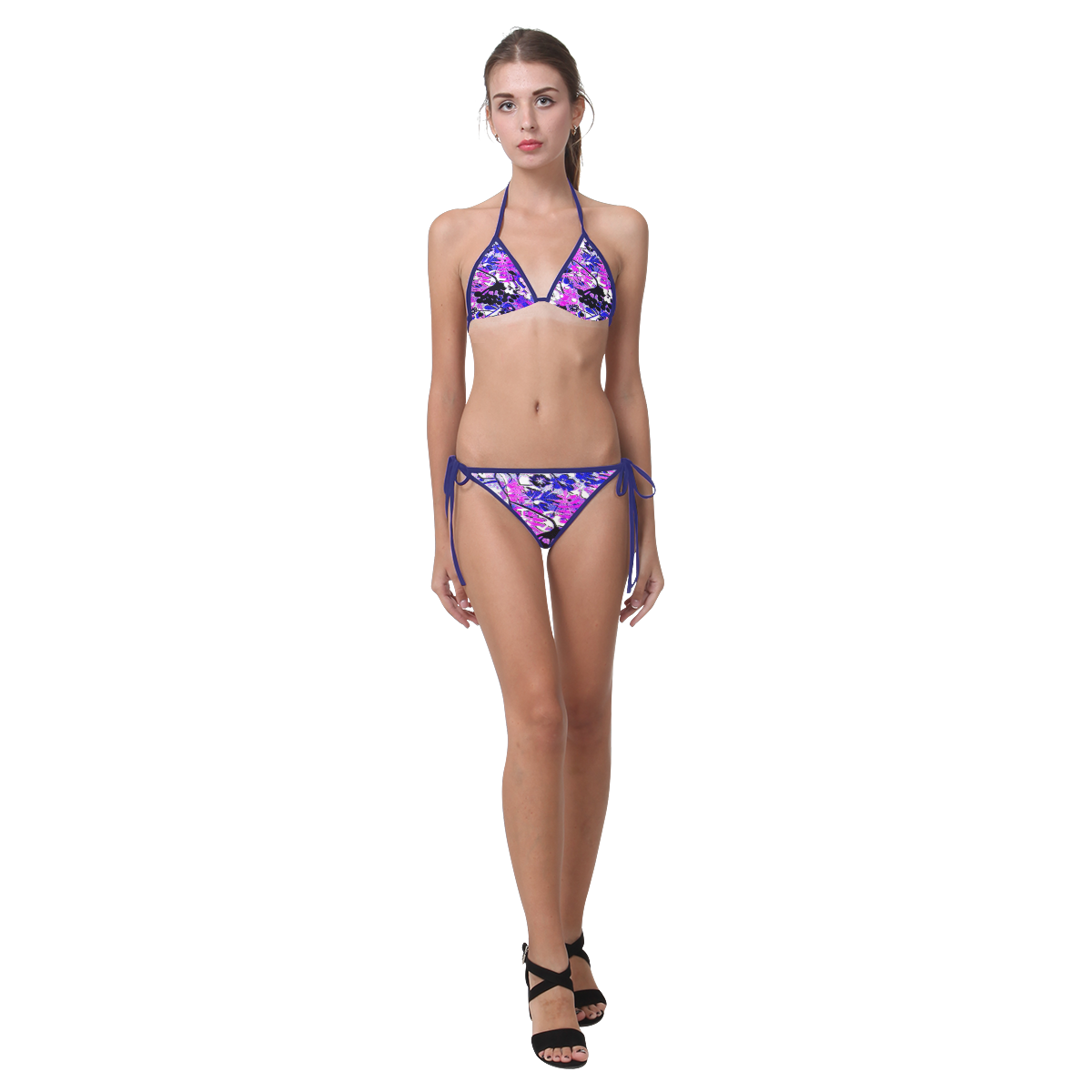 floral abstract Custom Bikini Swimsuit (Model S01)