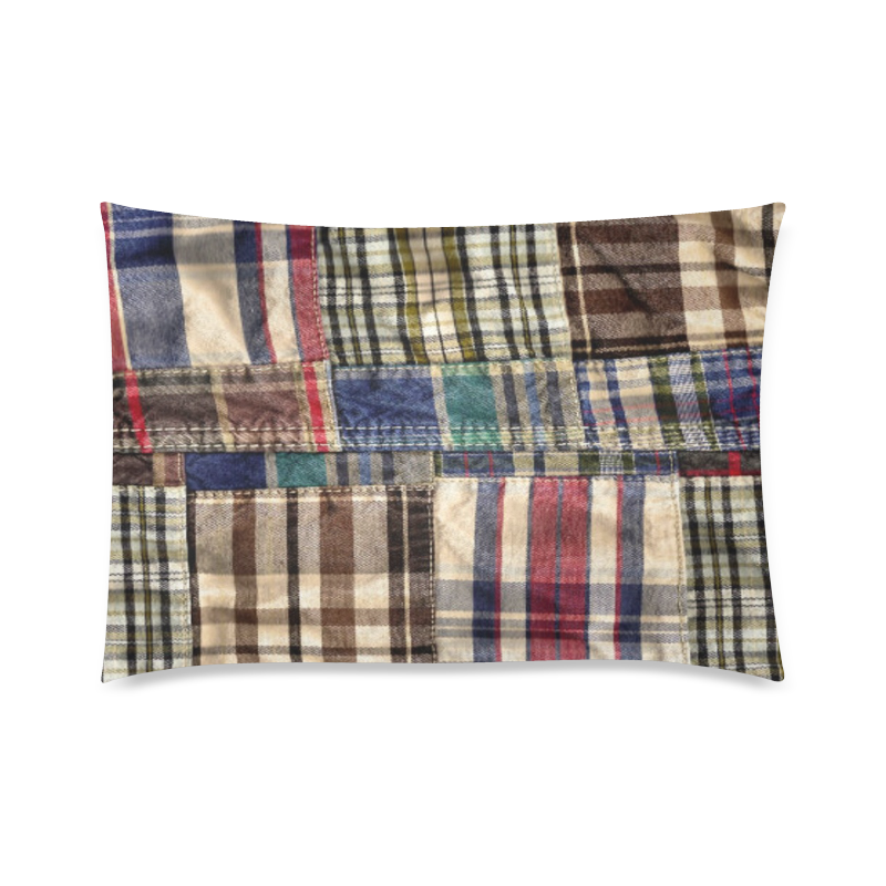 patchwork plaid / tartan Custom Zippered Pillow Case 20"x30"(Twin Sides)