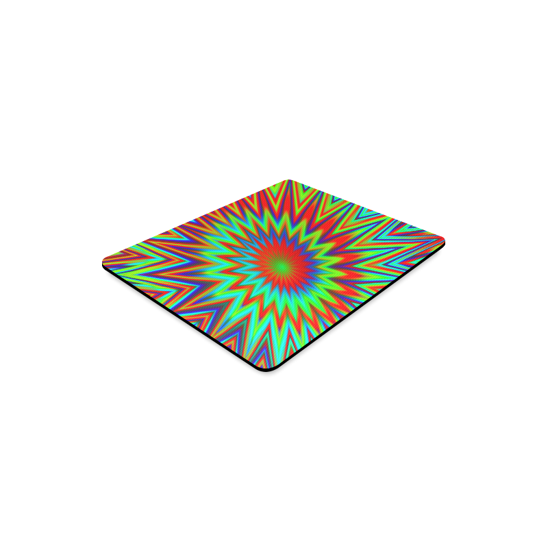 Red Yellow Blue Green Retro Explosion Of Color Rectangle Mousepad