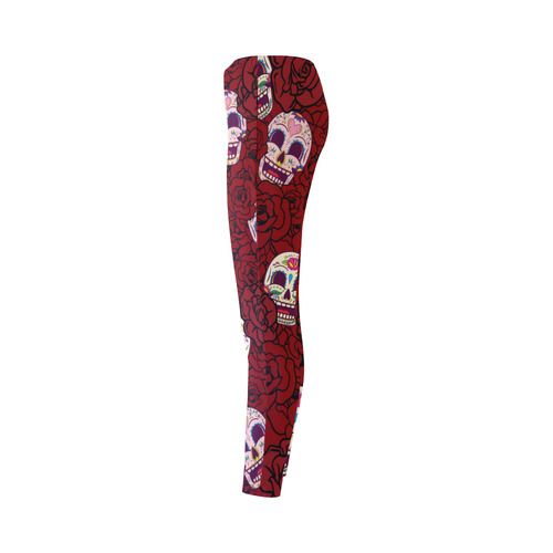 Rose Sugar Skull Cassandra Women's Leggings (Model L01)