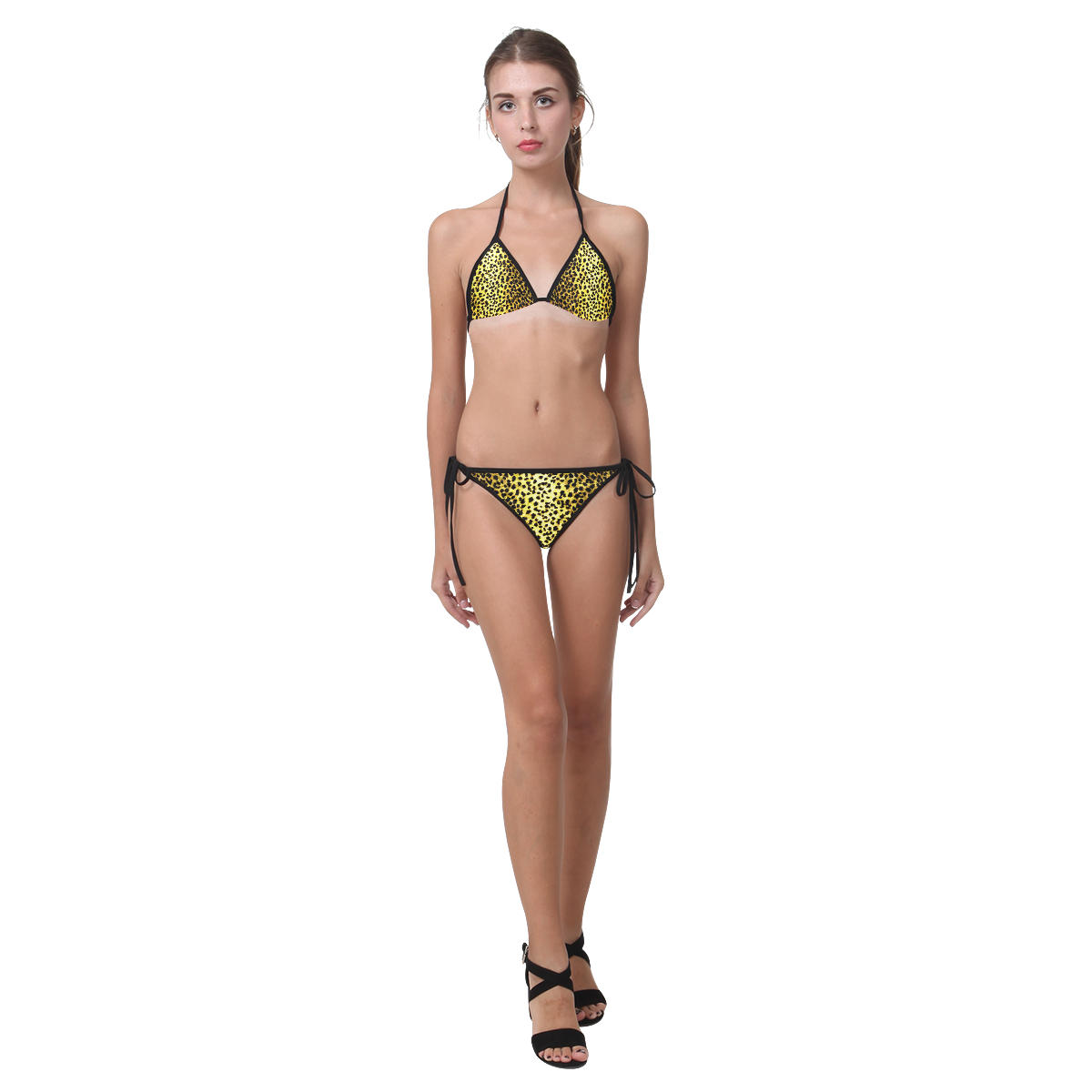 LEOPARD Print Wallpaper Custom Bikini Swimsuit (Model S01)