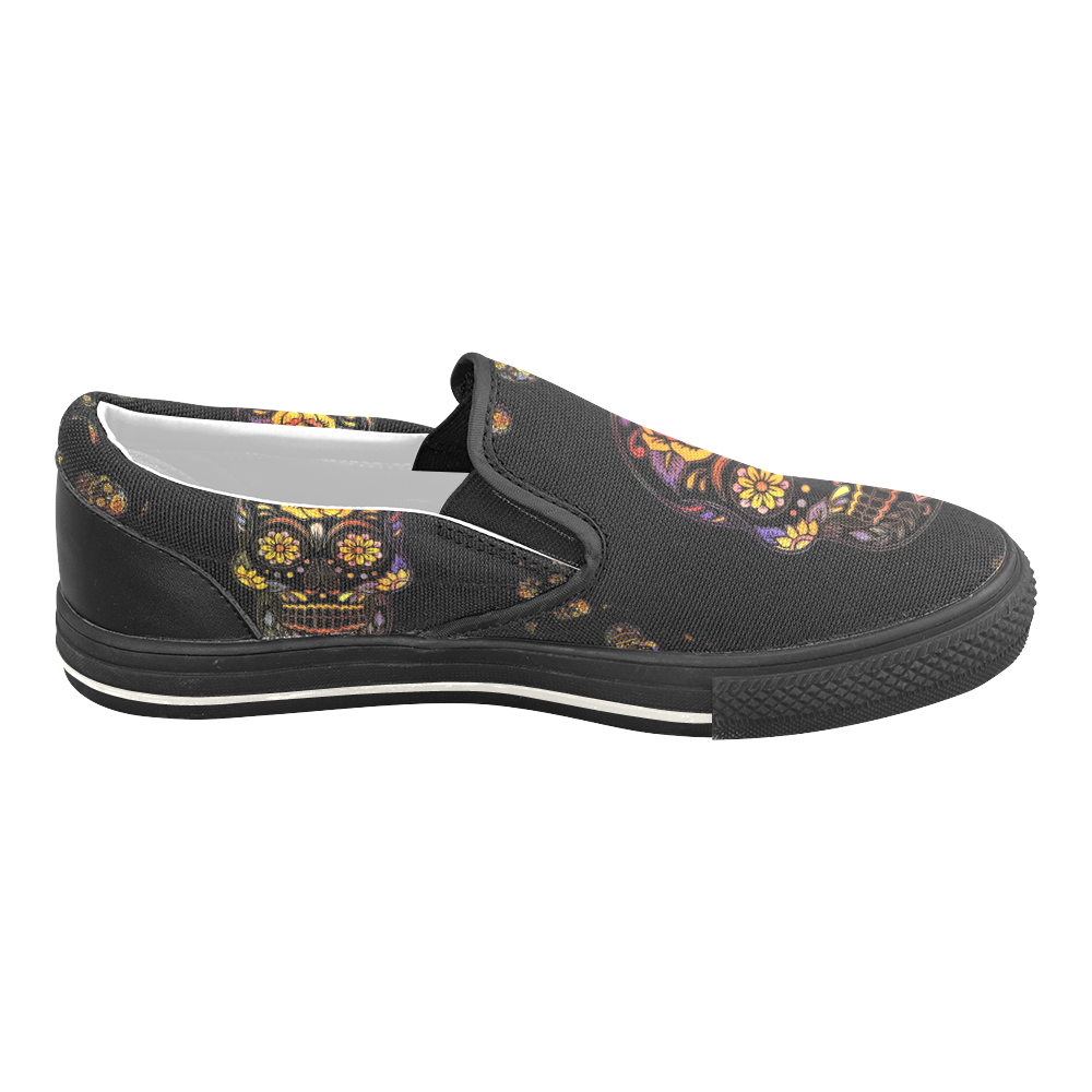 Skull20170310_by_JAMColors Slip-on Canvas Shoes for Kid (Model 019)