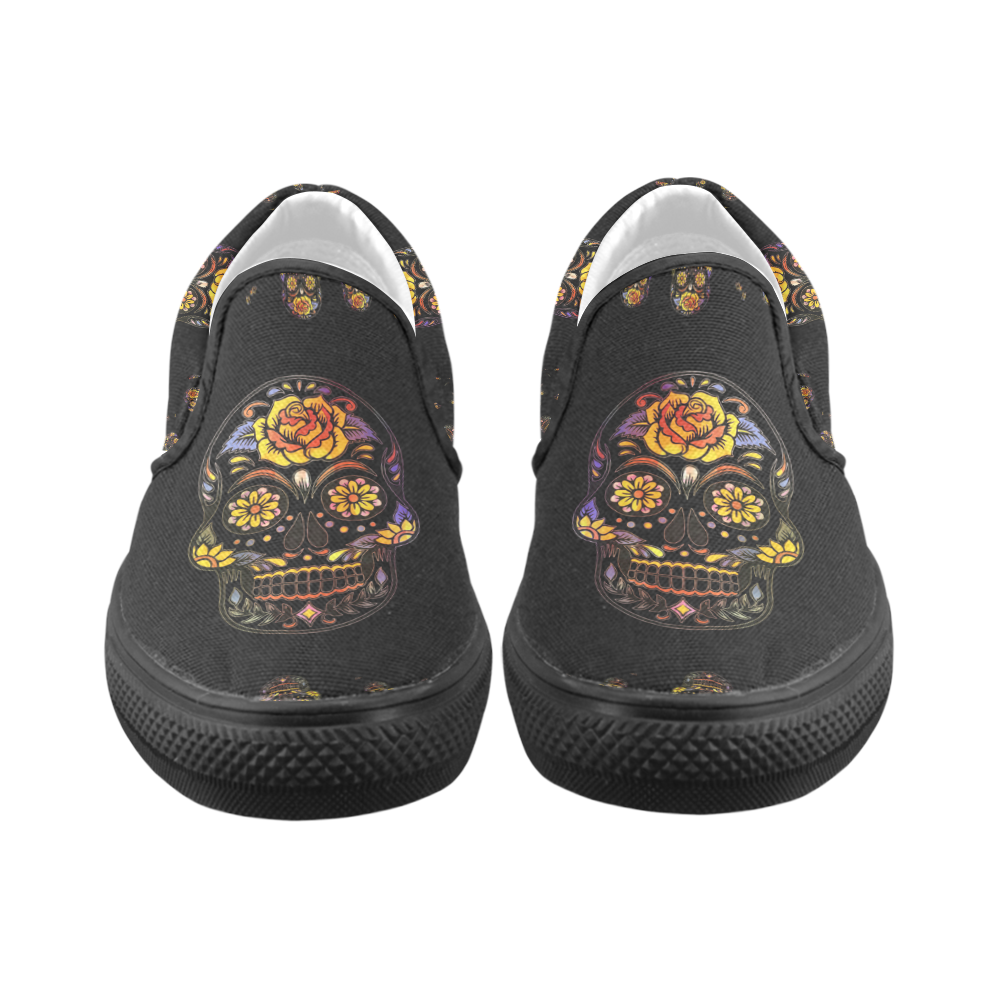 Skull20170310_by_JAMColors Slip-on Canvas Shoes for Kid (Model 019)