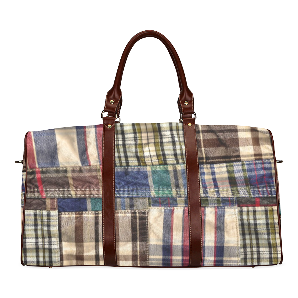 patchwork plaid / tartan Waterproof Travel Bag/Small (Model 1639)