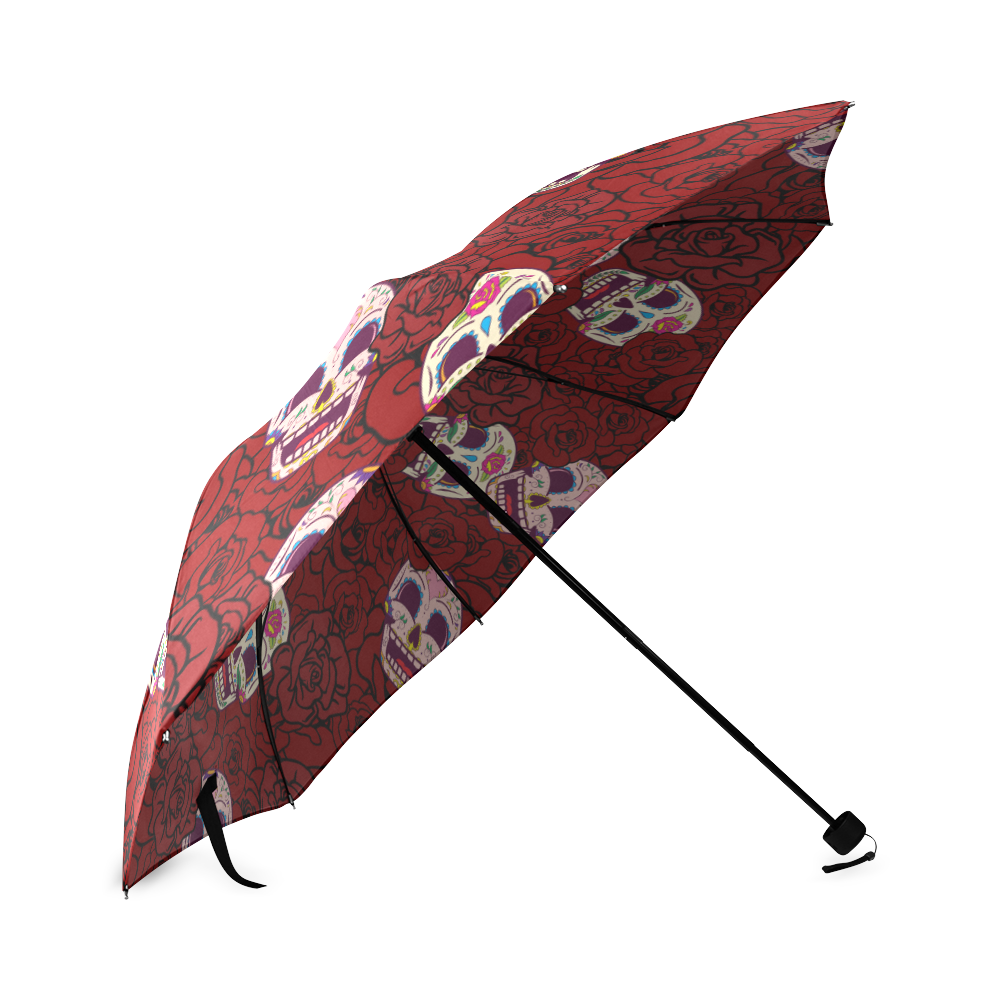 Rose Sugar Skull Foldable Umbrella (Model U01)