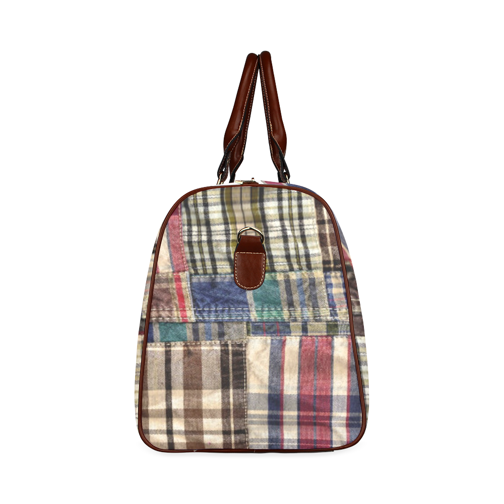 patchwork plaid / tartan Waterproof Travel Bag/Small (Model 1639)