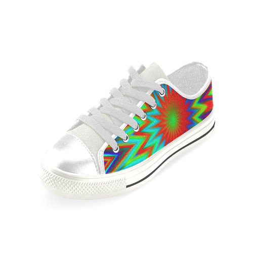 Red Yellow Blue Green Retro Color Explosion Men's Classic Canvas Shoes (Model 018)