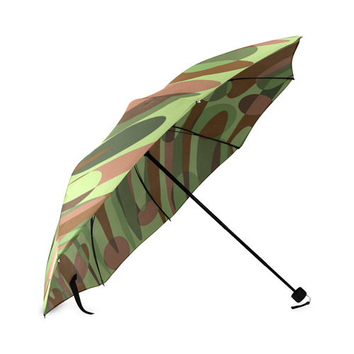 Green and Brown Camouflage Spheres Foldable Umbrella (Model U01)