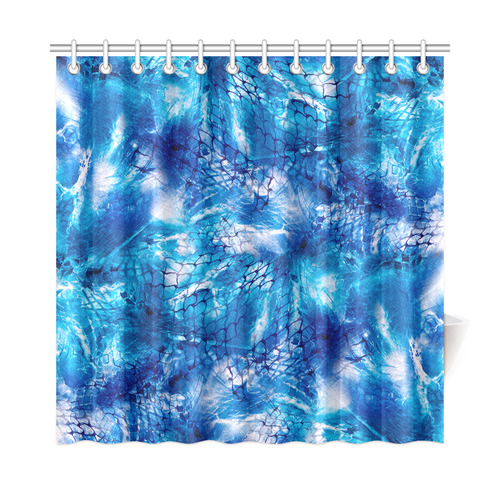 Blue Nautical Design Fishnet Print Shower Curtain by Juleez Shower Curtain 72"x72"