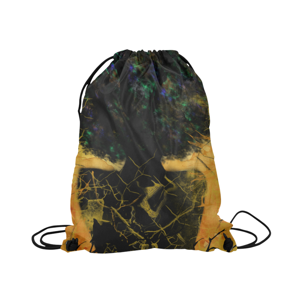kinsukori Sillouette Woman sling backpack Large Drawstring Bag Model ...