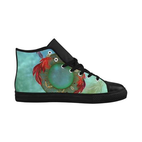 Wonderful dreamcatcher with feather Aquila High Top Microfiber Leather Women's Shoes/Large Size (Model 032)