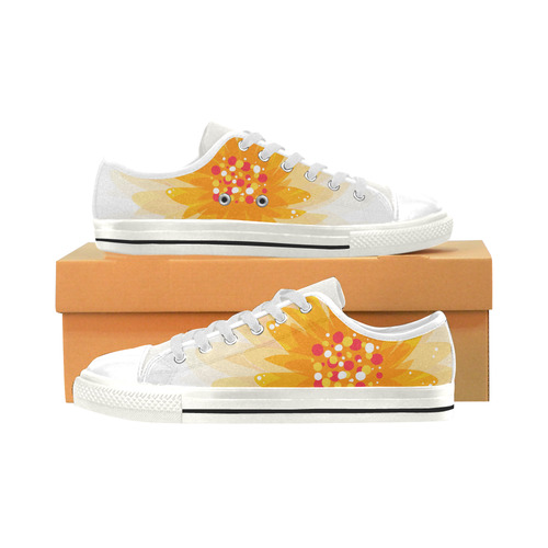 Orange Blossom Low Top Canvas Shoes for Kid (Model 018)