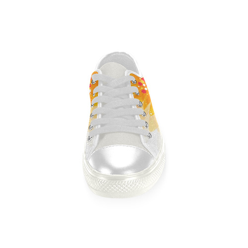 Orange Blossom Low Top Canvas Shoes for Kid (Model 018)