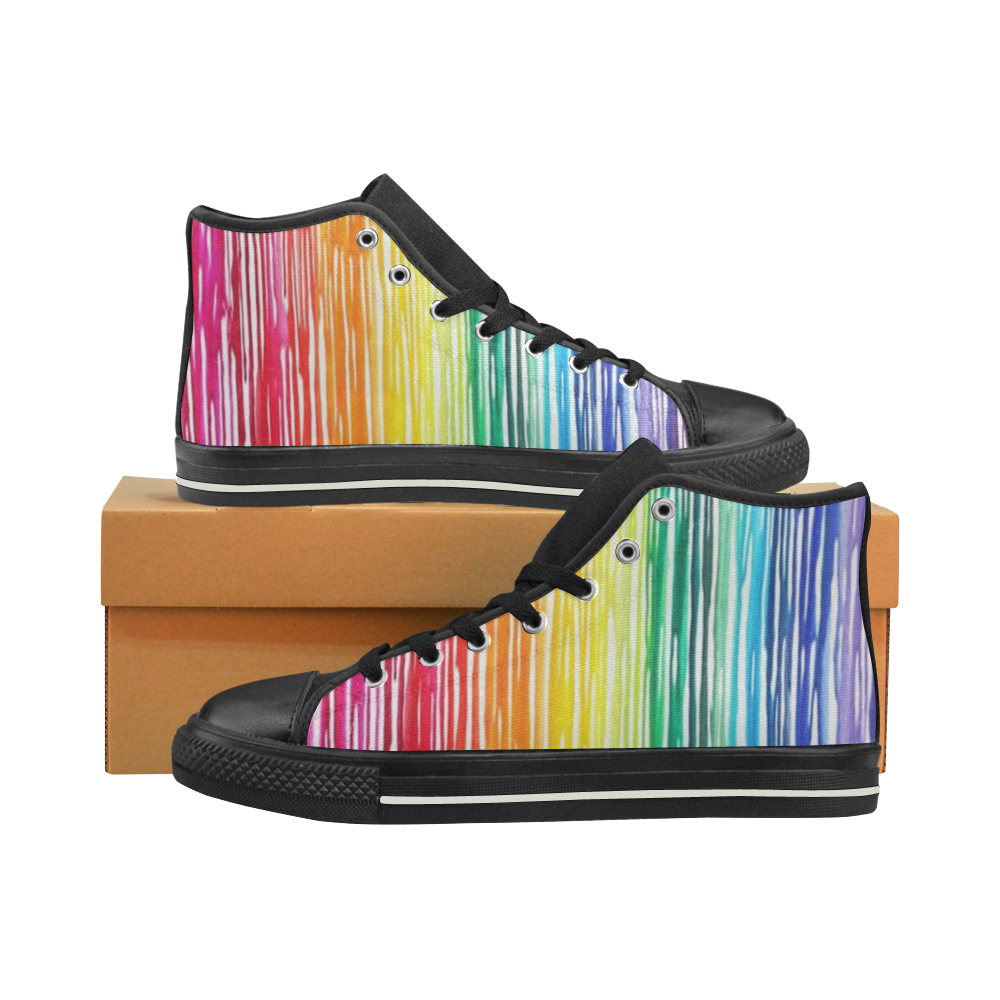 MELTED CRAYON High Top Canvas Shoes for Kid (Model 017)