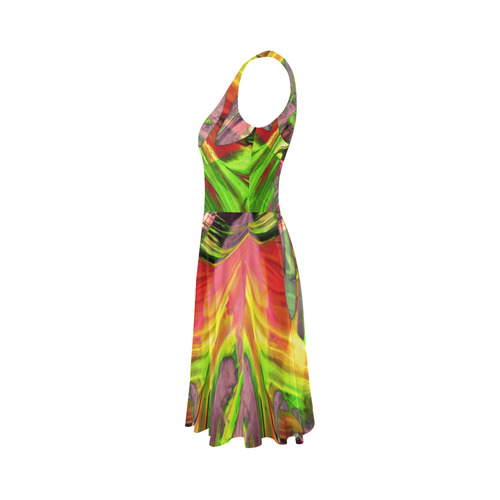 DRESS ABSTRACT COLORFUL PAINTING I-B_no5 Sleeveless Ice Skater Dress (D19)