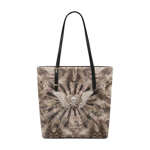 Skull Heart Goth Print Handbag Euramerican Tote Bag/Small (Model 1655)