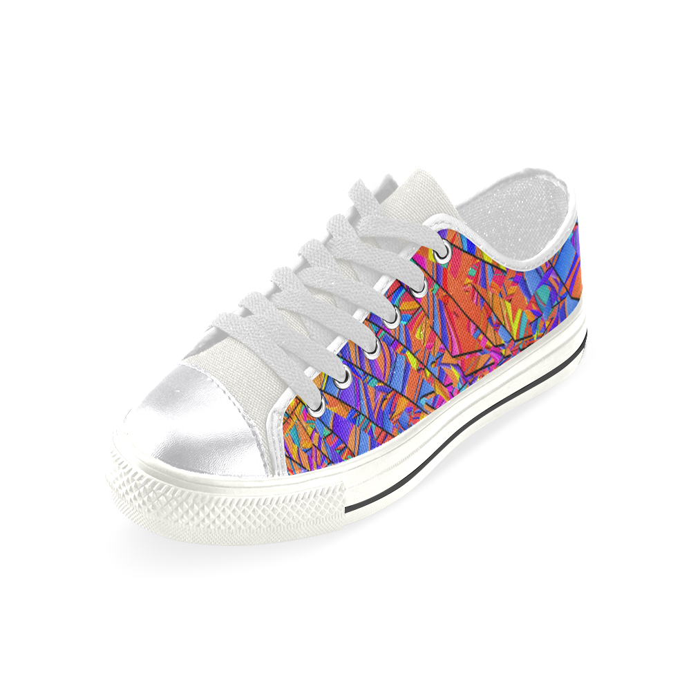 Colorful Fractal Graphic Print Sneakers Women's Classic Canvas Shoes (Model 018)