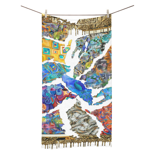 Fractured Art Gold Drip Art Print Bath Towel Bath Towel 30"x56"