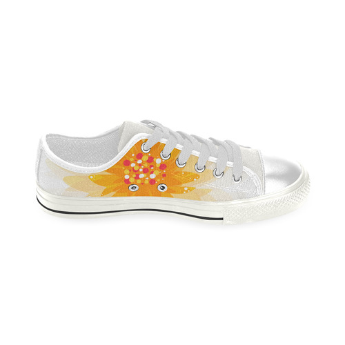 Orange Blossom Low Top Canvas Shoes for Kid (Model 018)