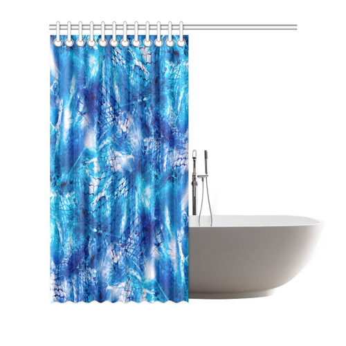 Blue Nautical Design Fishnet Print Shower Curtain by Juleez Shower Curtain 72"x72"