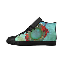 Wonderful dreamcatcher with feather Aquila High Top Microfiber Leather Women's Shoes/Large Size (Model 032)