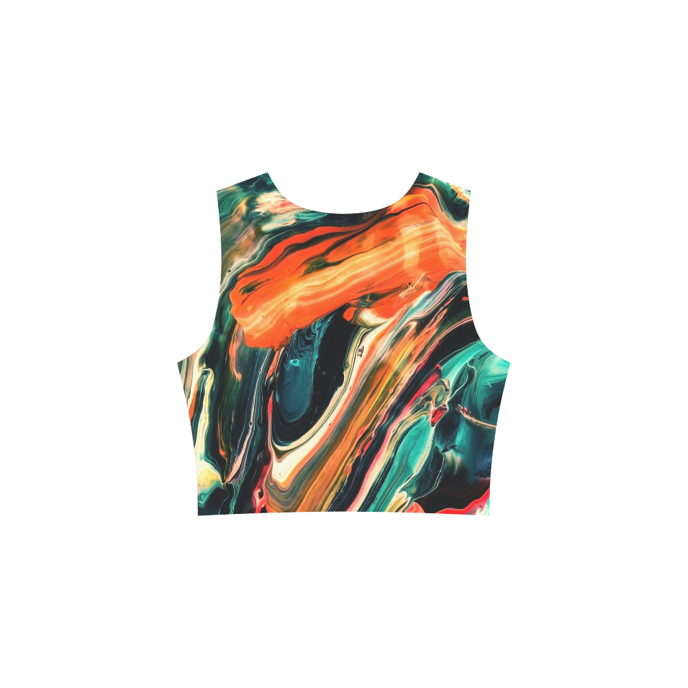 DRESS ABSTRACT COLORFUL PAINTING II-B3 no2 Sleeveless Ice Skater Dress (D19)