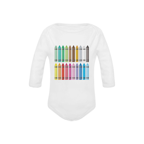 MELTED CRAYON Baby Powder Organic Long Sleeve One Piece (Model T27)